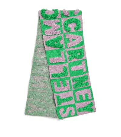 Stella Mccartney Kids' Jacquard Logo Scarf In Green