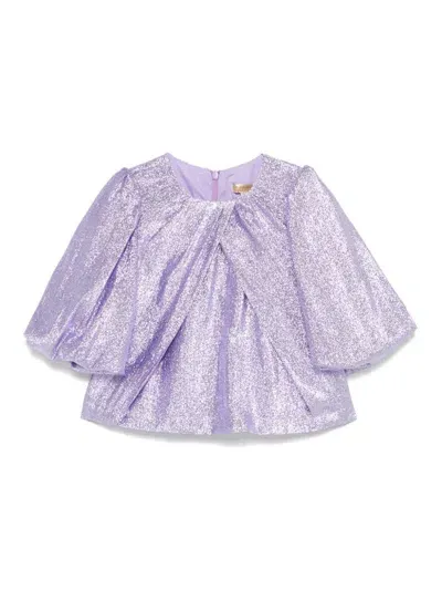 Stella Mccartney Kids' Lamé-effect Blouse In Purple