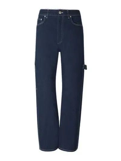 Stella Mccartney Logo Embroidered Cargo Fit Jeans In Blue