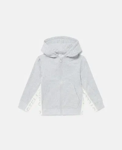 Stella Mccartney Logo Graphic Hooded Zip Sweatshirt In Grey