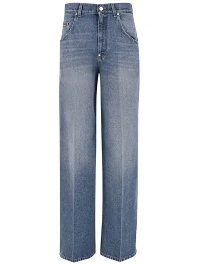 Stella Mccartney Logo Patch Straight Leg Jeans In Black