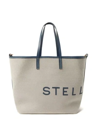 Stella Mccartney Logo Printed Tote Bag In White