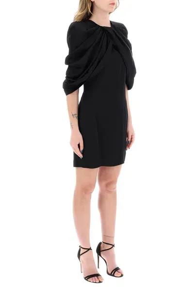 Stella Mccartney Mini Abito Con Maniche A Petalo In Black