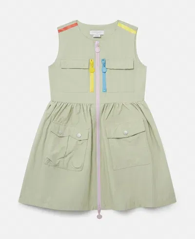 Stella Mccartney Multi-pocket Sleeveless Dress In Green