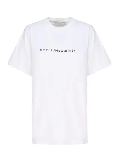 Stella Mccartney Organic Cotton T-shirt Logo In White