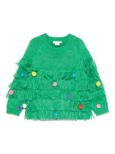 Stella Mccartney Kids' Pompom-detail Sweater In Green