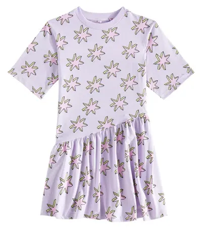 Stella Mccartney Kids' Printed Cotton Jersey Dress In Purple