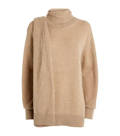 Stella Mccartney Regenerated Cashmere-blend Sweater In Beige