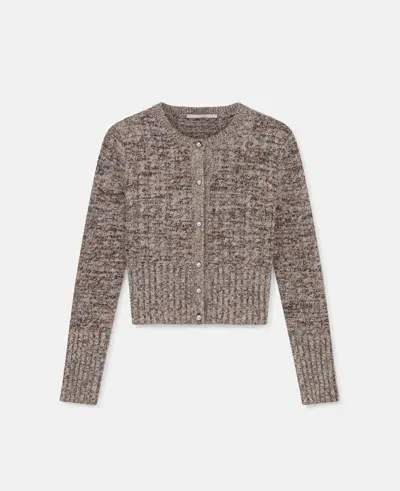 Stella Mccartney Ribbed Chunky Knit Cardigan In Mottled Gray