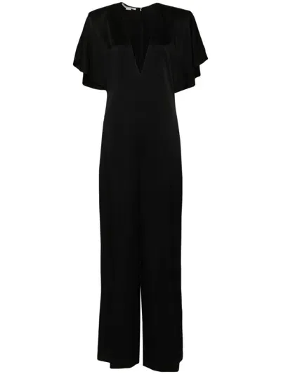 Stella Mccartney Satin Jumpsuit In Black