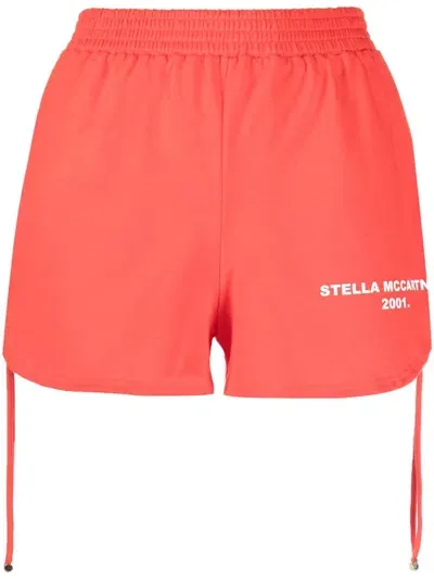 Stella Mccartney Side Drawstring-fastening Shorts In Red