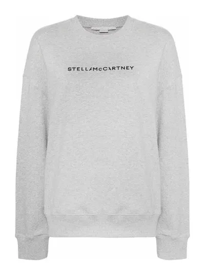 Stella Mccartney Logo-print Cotton Sweatshirt In Grey