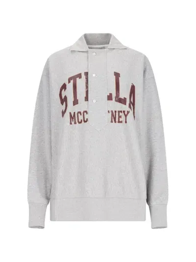 Stella Mccartney "varsity" Polo Sweatshirt In Grau