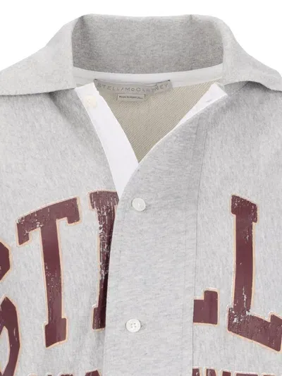 Stella Mccartney Varsity Polo Sweatshirt In Grey