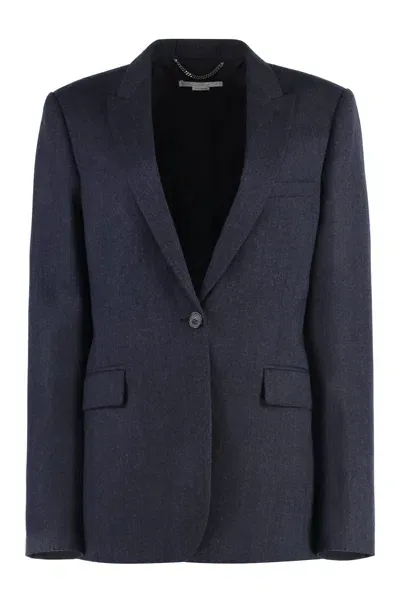 Stella Mccartney Wool Single-breasted Blazer In Blue