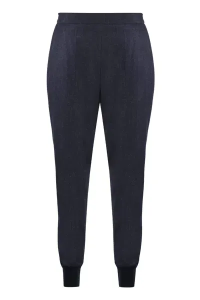 Stella Mccartney Wool Track Pants In Blue