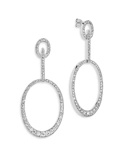 Sterling Forever Tory Oval Drop Earrings In Silver