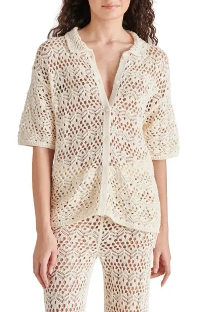 Steve Madden Avana Crochet Cardigan In Natural