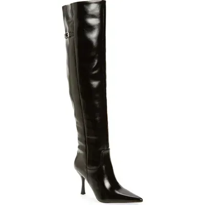 Steve Madden Dawn Pointed Toe Over The Knee Boot In Black