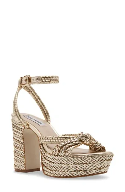 Steve Madden Ibiza Ankle Strap Platform Sandal In Gold