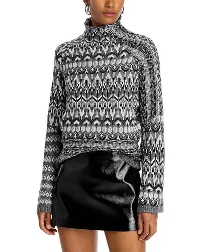 Steve Madden Indie Funnel Neck Sweater In Charcoal Grey