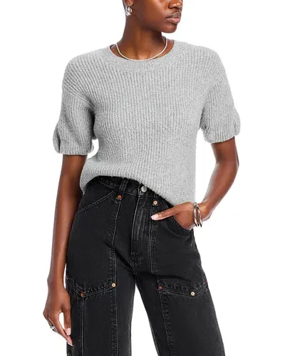 Steve Madden Jadey Short Sleeve Sweater In Heather Grey