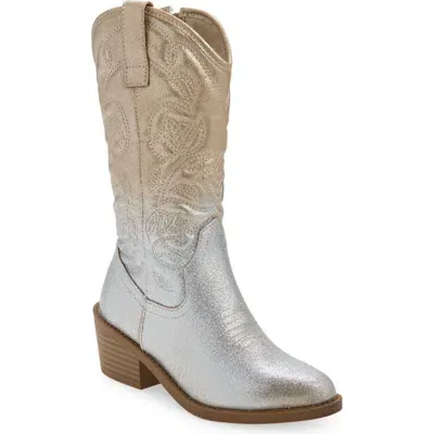 Steve Madden Kids' Jdollie Western Boot In Metallic Ombre