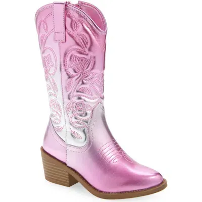 Steve Madden Kids' Jdollie Western Boot In Pink Ombre