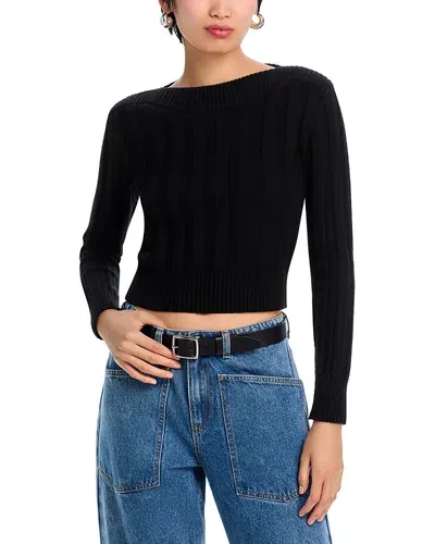 Steve Madden Serra Rib Knit Sweater In Black