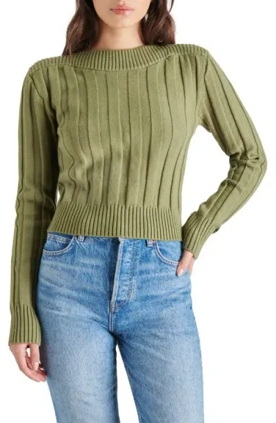 Steve Madden Serra Rib Sweater In Burnt Olive