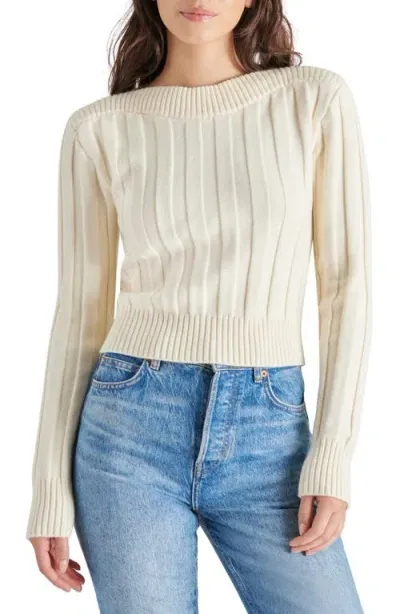 Steve Madden Serra Rib Sweater In Cream