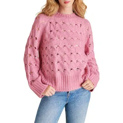 Steve Madden Sonora Open Stitch Sweater In Mauve Shadows