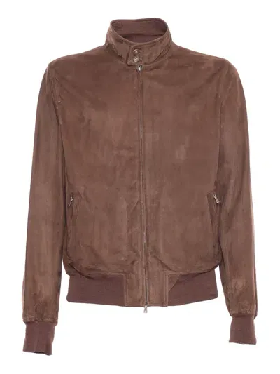 Stewart Suede Boston Jacket In Brown