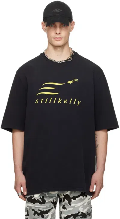 Still Kelly Black Euro Kelly T-shirt In Black+eurokelly Prin