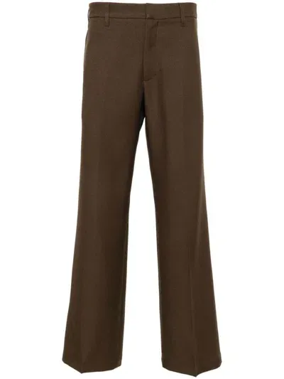 Stockholm Surfboard Club Sune Straight-leg Trousers In Brown