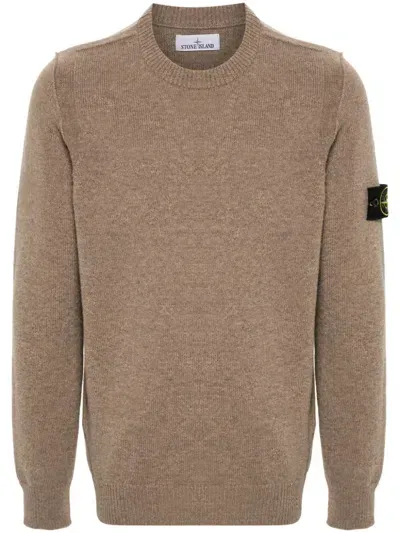 Stone Island Strickpullover Mit Kompass-patch In Brown