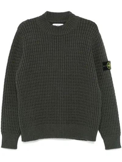 Stone Island Chunky-knit Sweater In Green