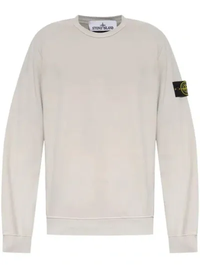 Stone Island Compass-badge Cotton Sweatshirt In Grey