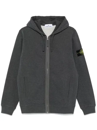 Stone Island Compass-badge Hoodie In Gray