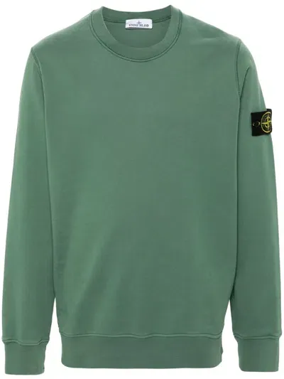 Stone Island Compass-badge Sweatshirt In Green