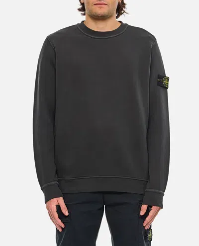 Stone Island Cotton Diagonal Fleece In Grey