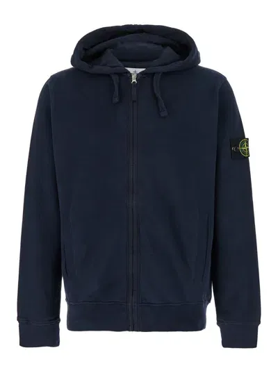 Stone Island Cotton Fleece In Navyblue