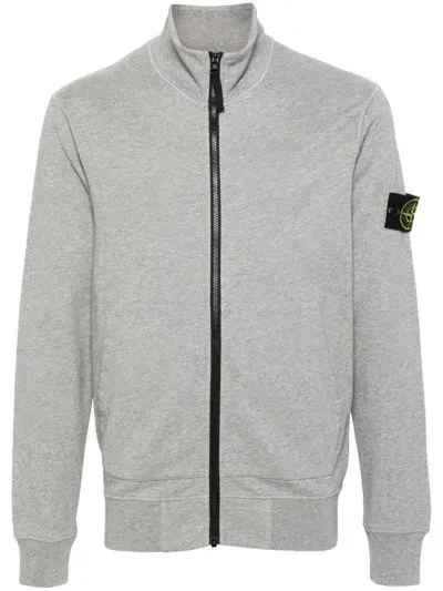 Stone Island Cotton Fleece Sweatshirt In Grey