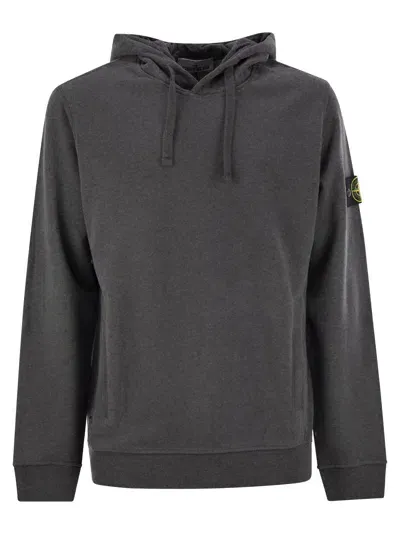 Stone Island Cotton Hoodie In Black