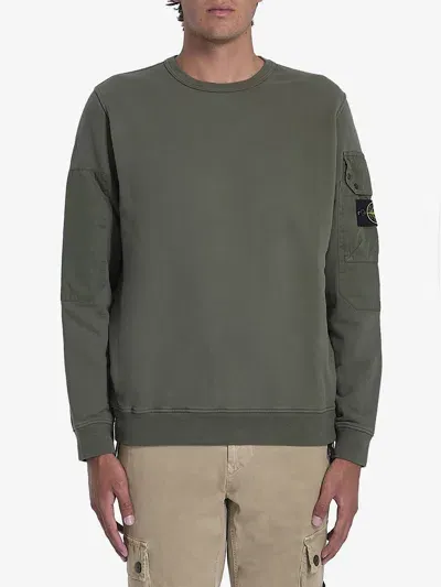 Stone Island Cotton Sweatshirt In Green