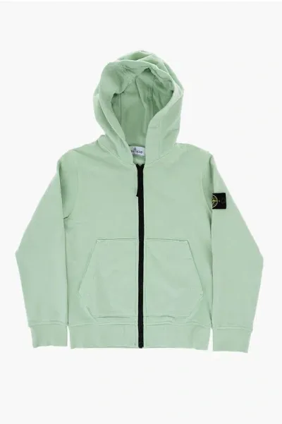 Stone Island Cotton Sweatshirt With 2-pockets In Green