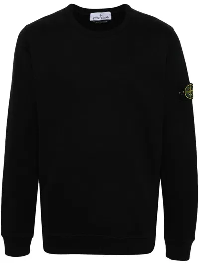 Stone Island Crew Neck Sweatshirt In Black