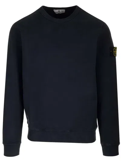 Stone Island Crew Neck Sweatshirt In Black