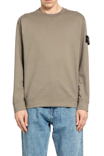 Stone Island Dropped Shoulders Sweatshirt In Brown