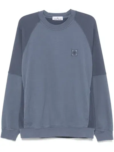 Stone Island Compass-badge Sweatshirt In Blue